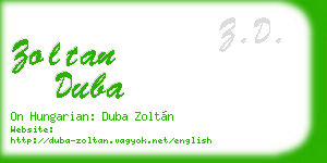 zoltan duba business card